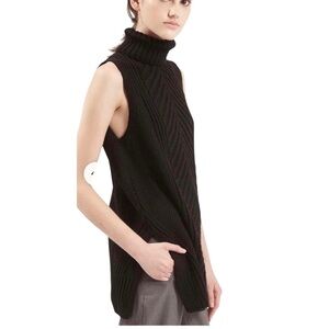 Top Shop Black Turtleneck Sleeveless Sweater